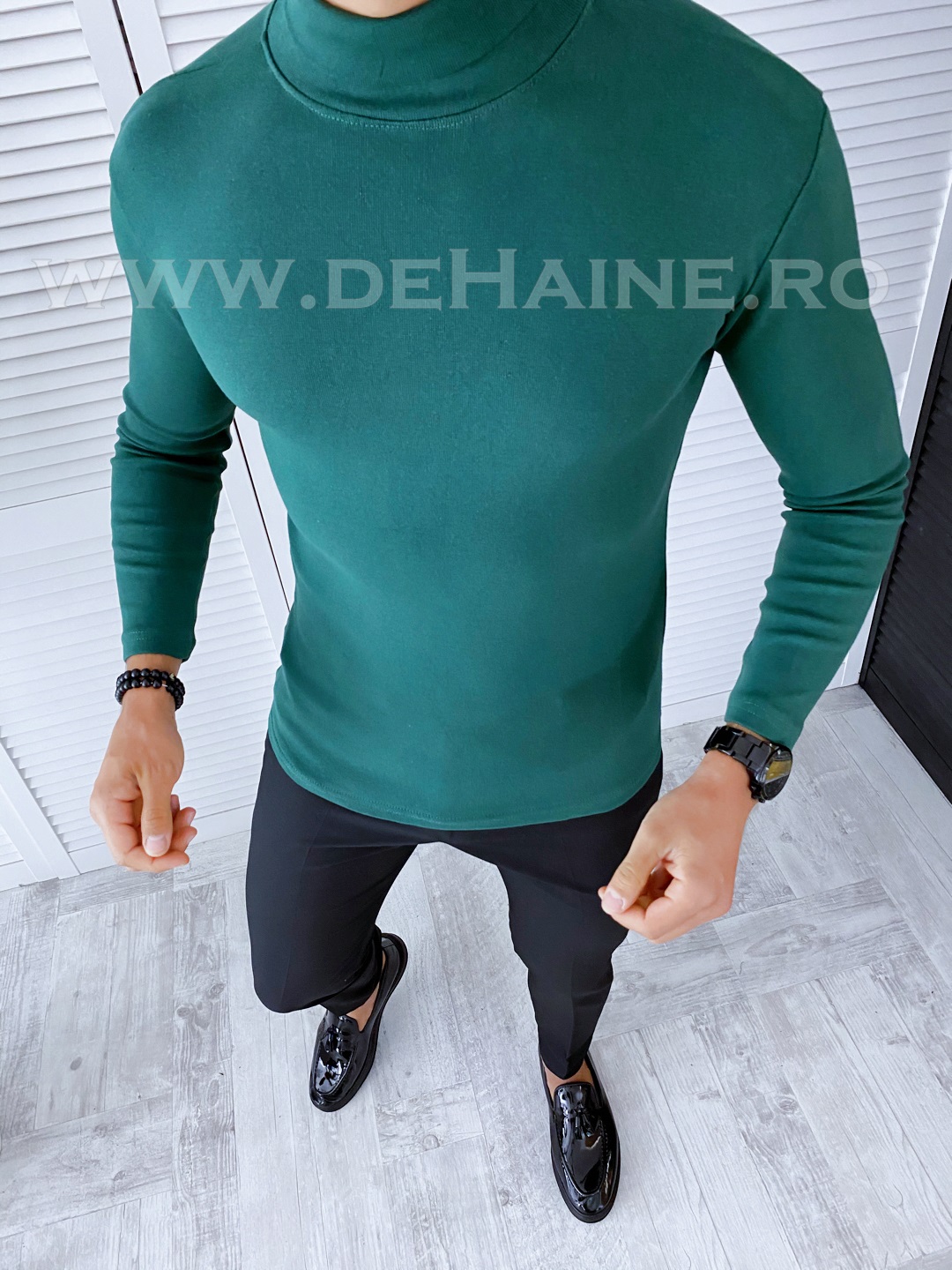 Helanca barbati slim fit verde A6612 O4-4.3