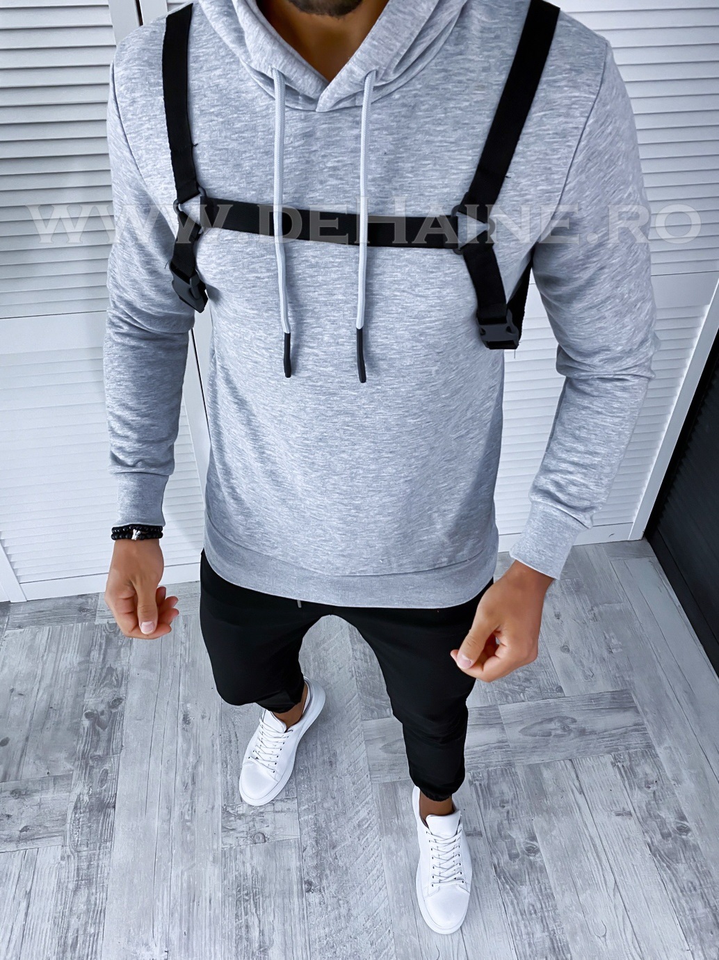 Hanorac barbati gri slim fit 2726