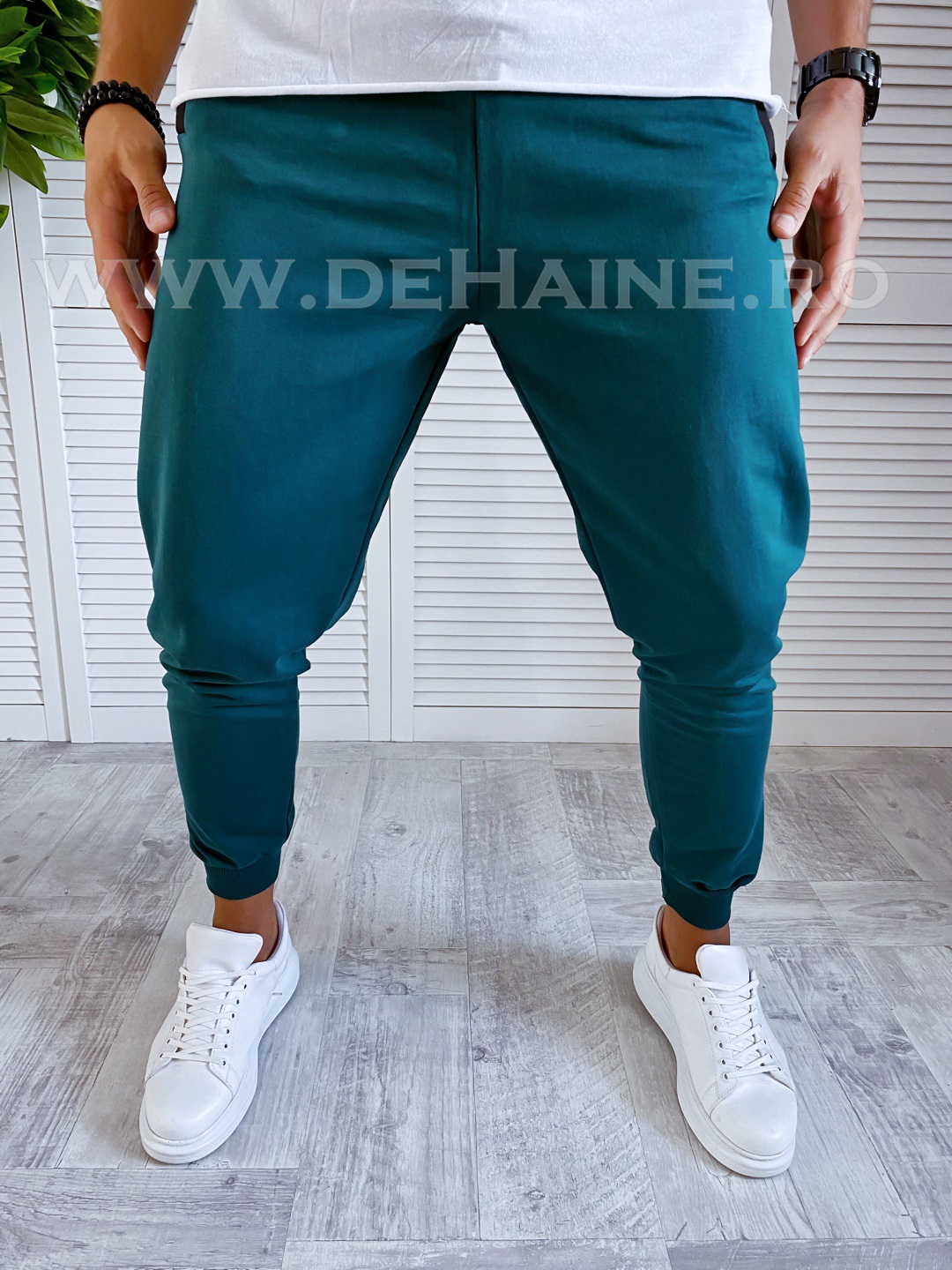 Pantaloni de trening verzi conici B2580 O3-3