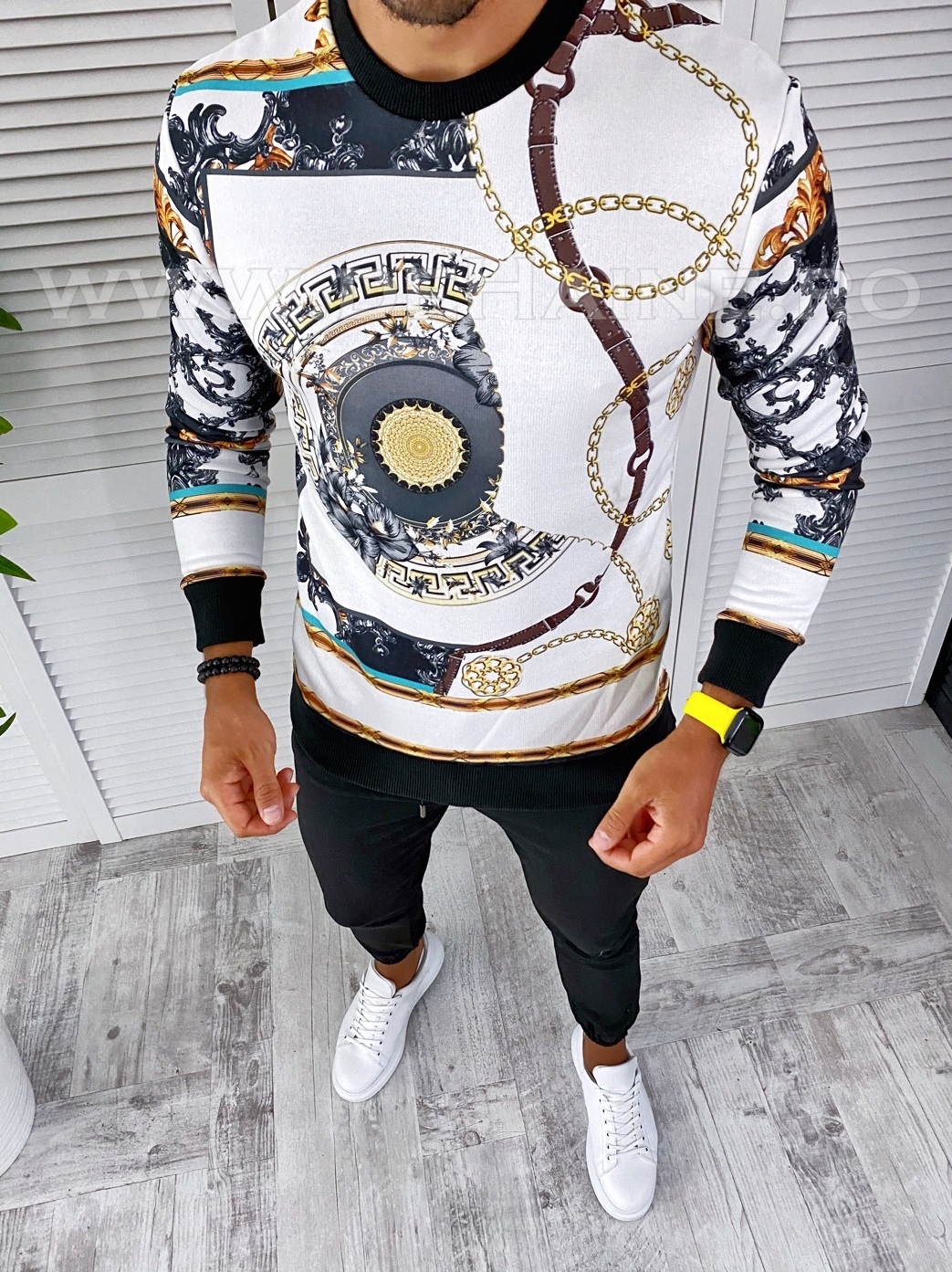 Bluza barbati alba slim fit 2681 n5-1