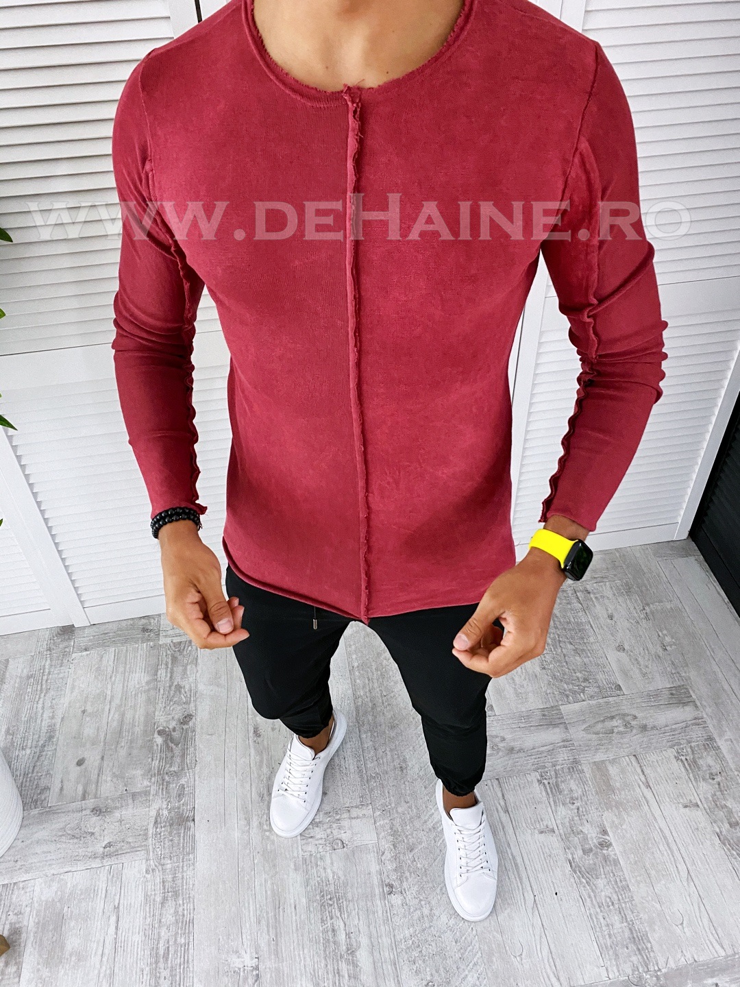 Bluza barbati grena slim fit t3654 i1-3
