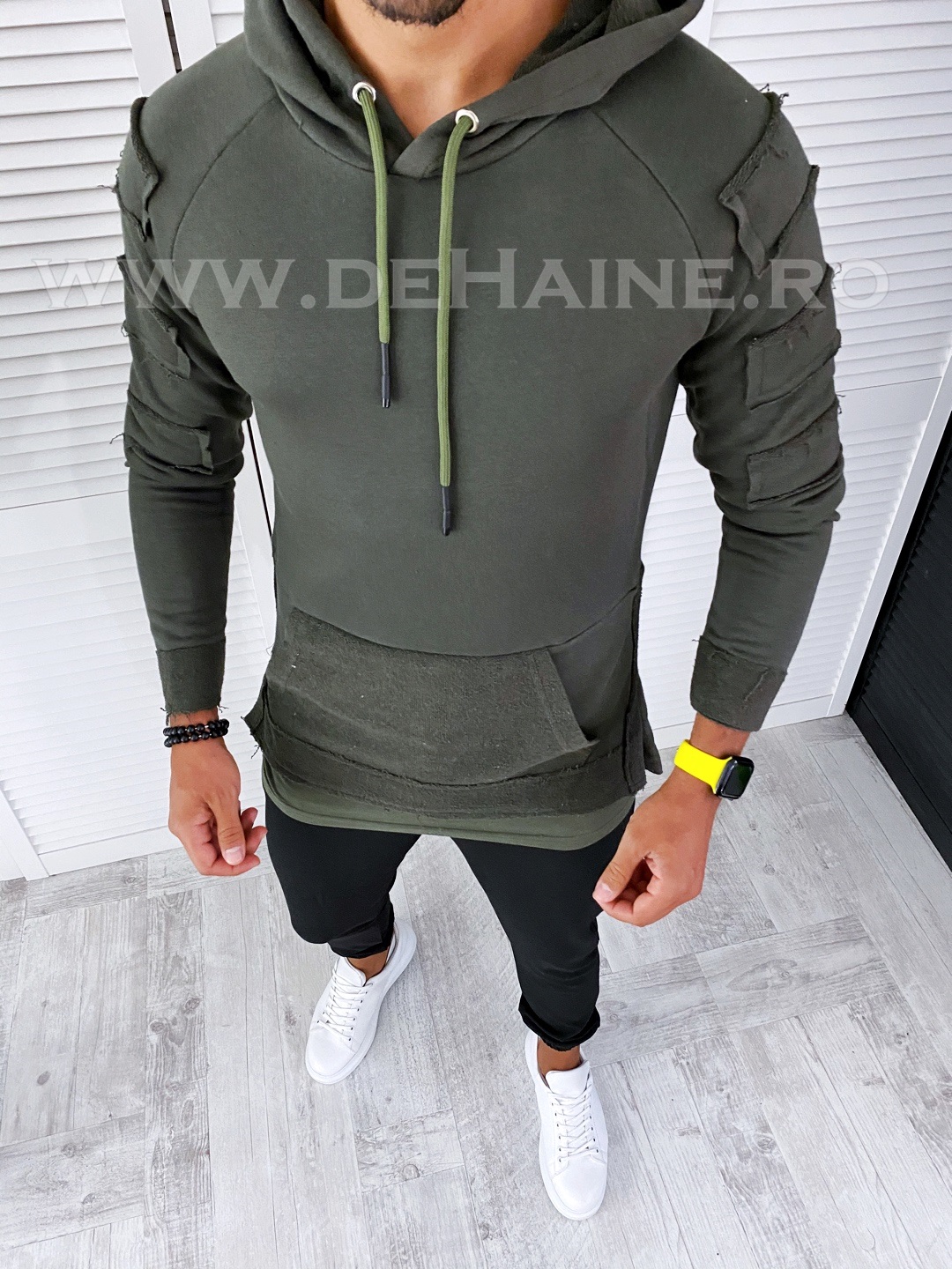 Hanorac barbati kaki slim fit 2659 3-5