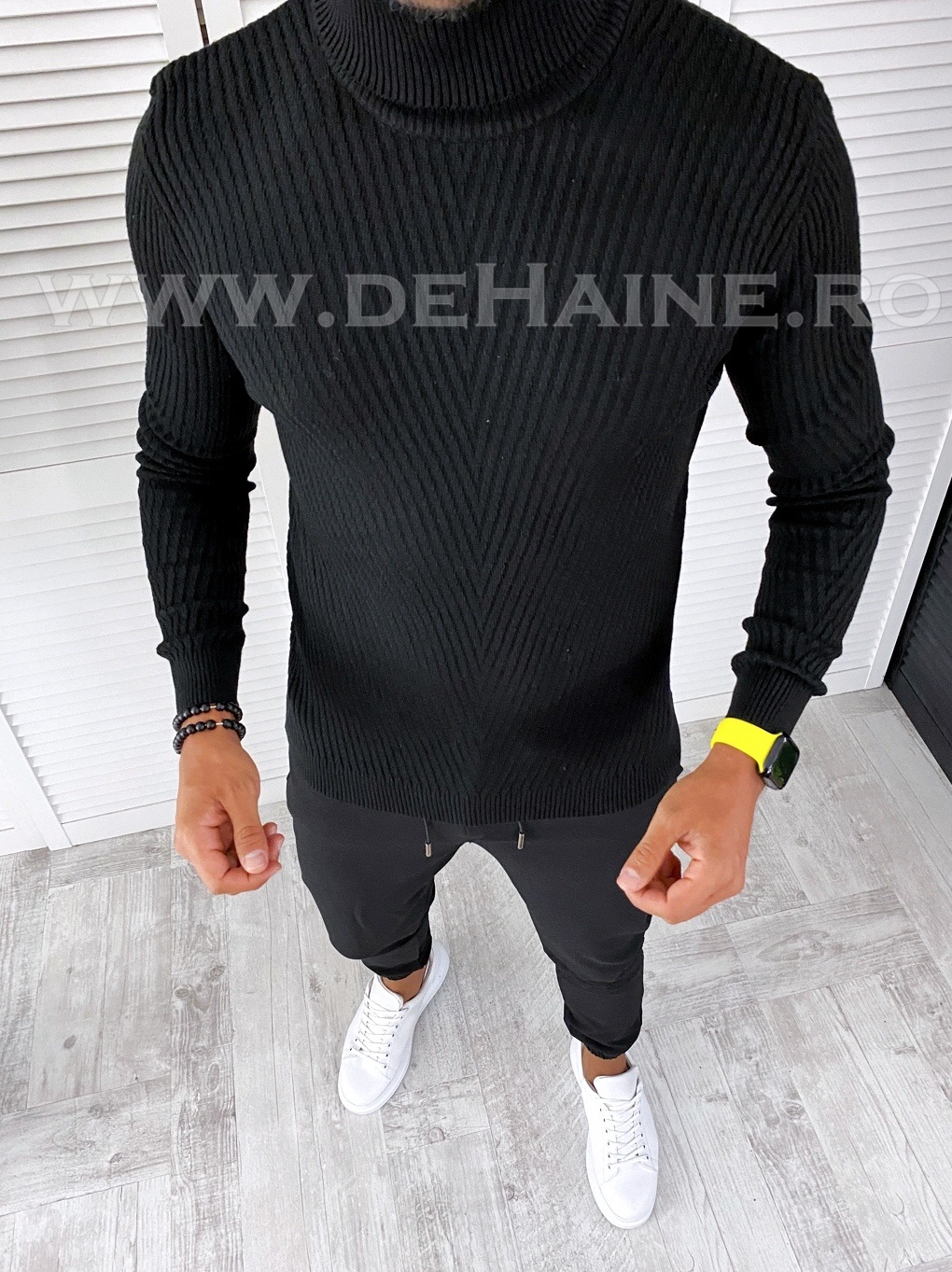 Helanca barbati slim fit neagra t3715 n5-3