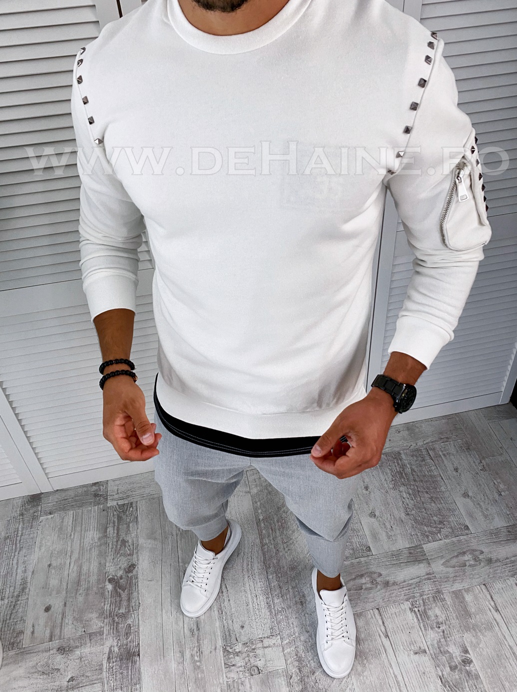 Bluza barbati alba slim fit 2569 i15-3