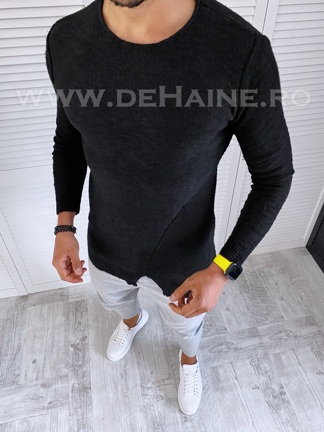 Pulover barbati slim fit negru t3659 14-4*