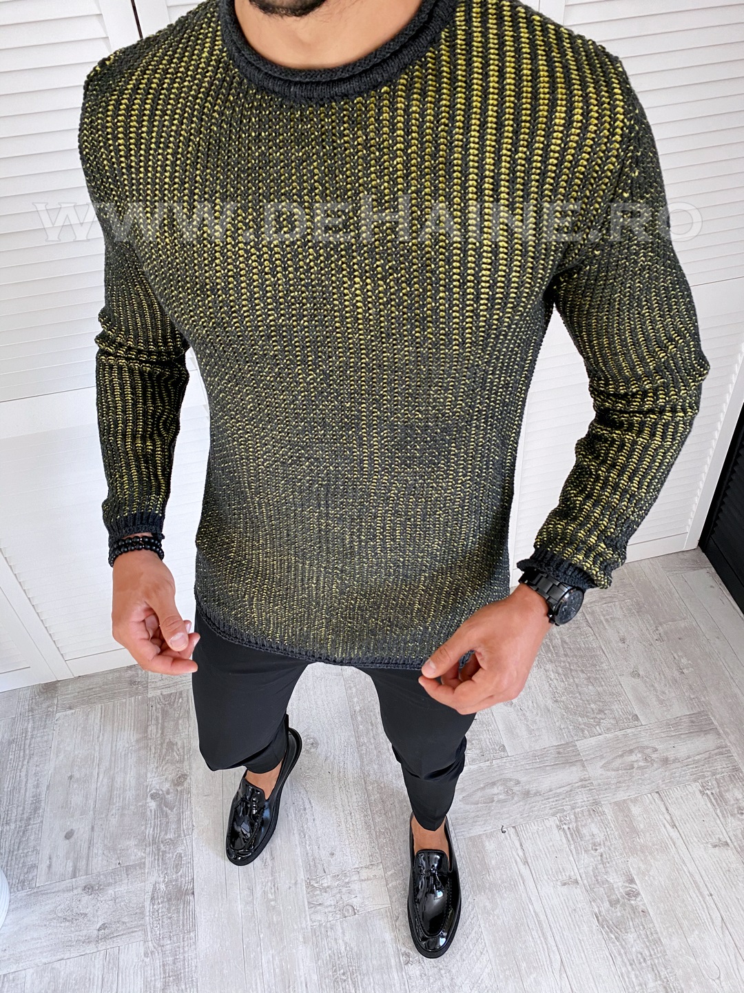 Pulover barbati gros slim fit gri t3544 84-1