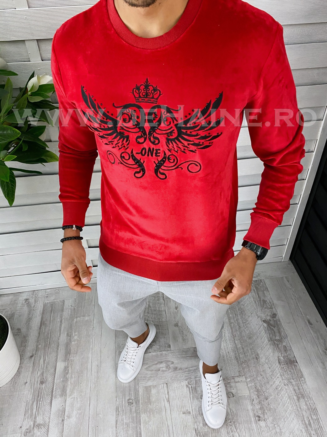 Bluza barbati rosie slim fit 2523 o1-1