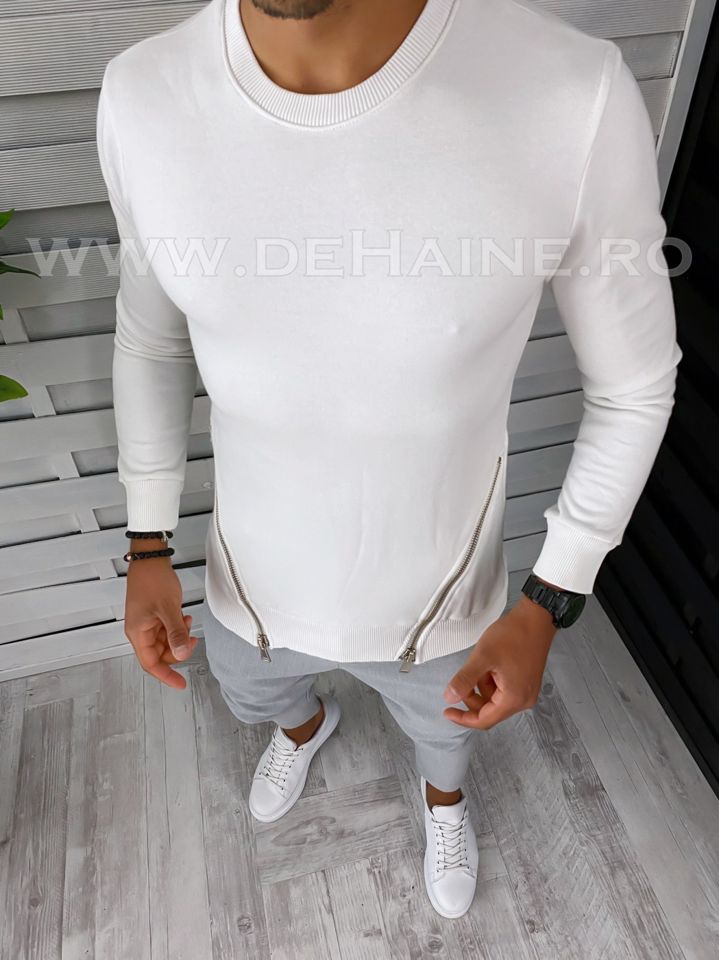 Bluza barbati alba slim fit 2533 14-1