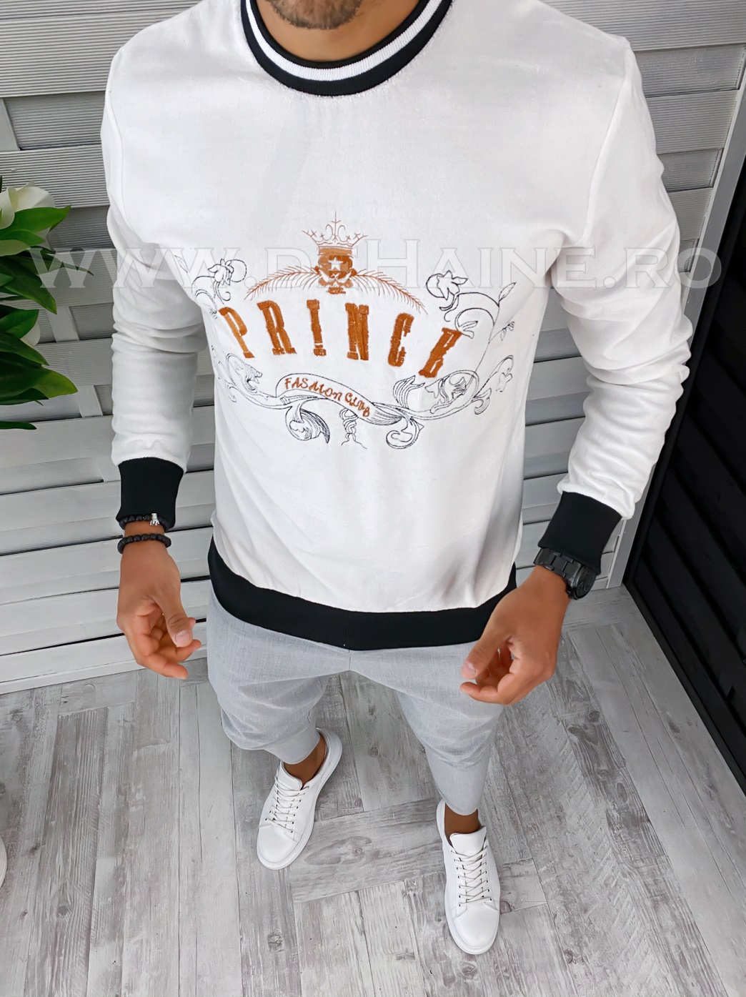 Bluza barbati alba slim fit 2570 i13-4