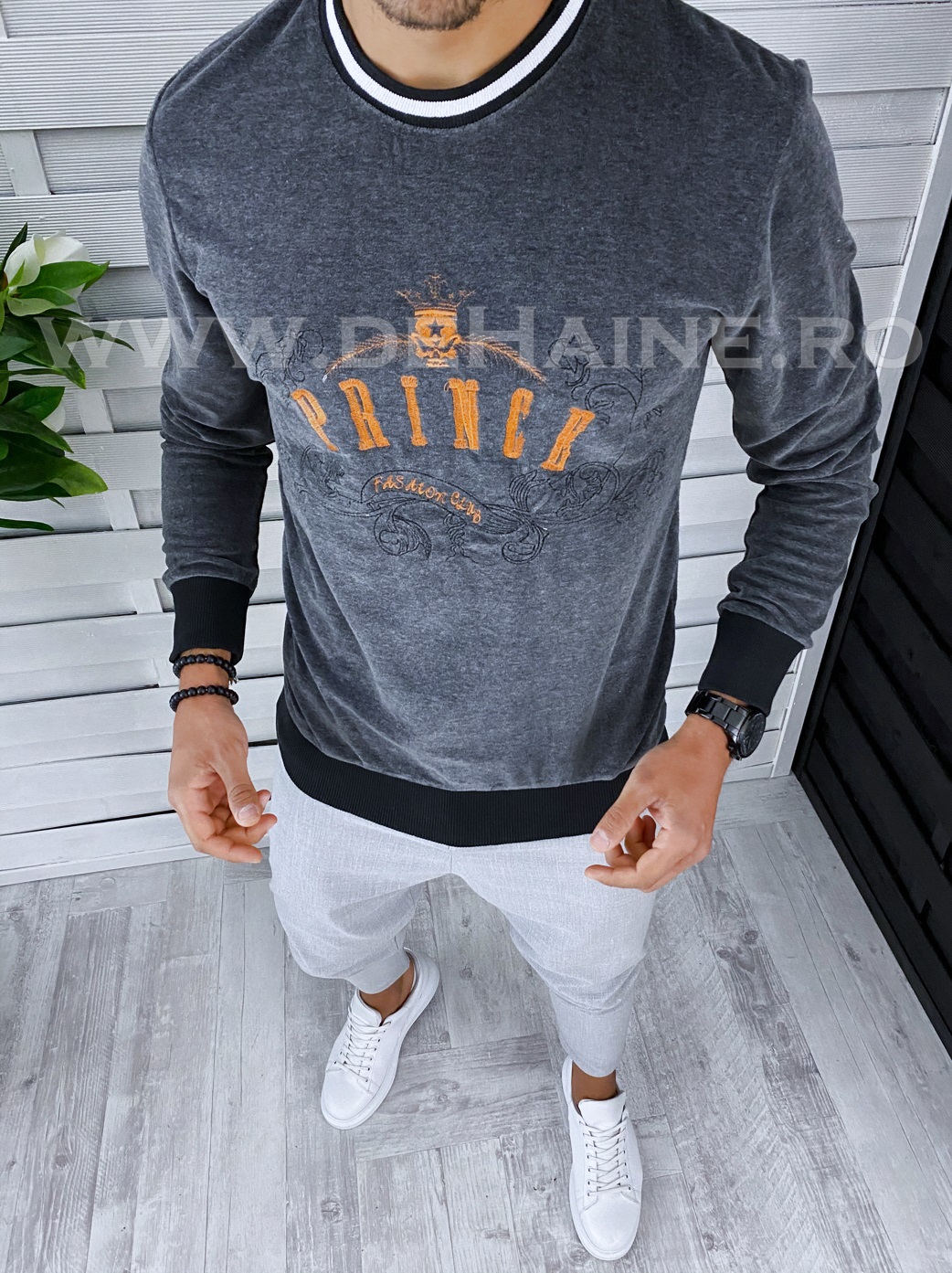 Bluza barbati gri slim fit 2570 i13-4
