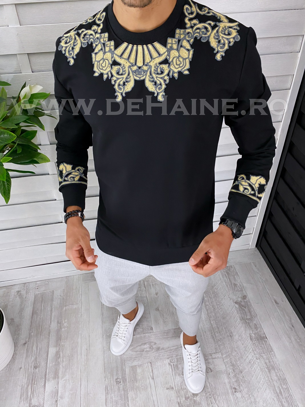 Bluza barbati neagra slim fit 2587 i12-5*