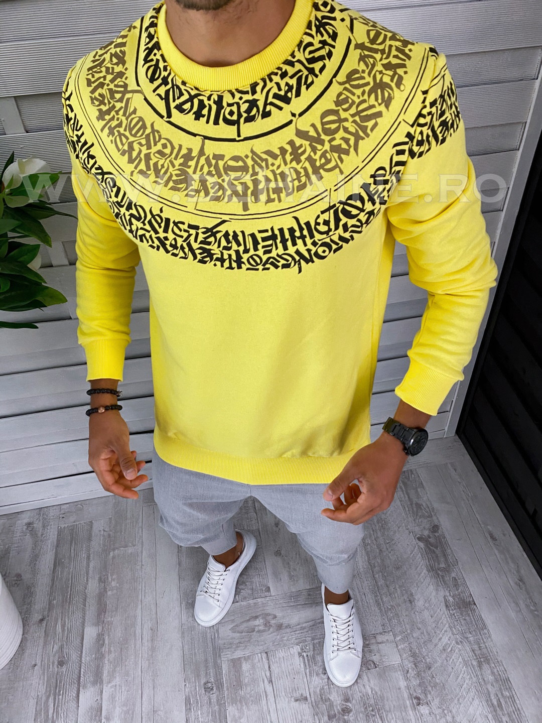 Bluza barbati galbena slim fit 2598 i15-1*