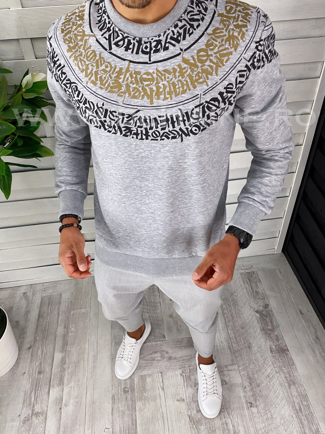 Bluza barbati gri slim fit 2598 i8-1*