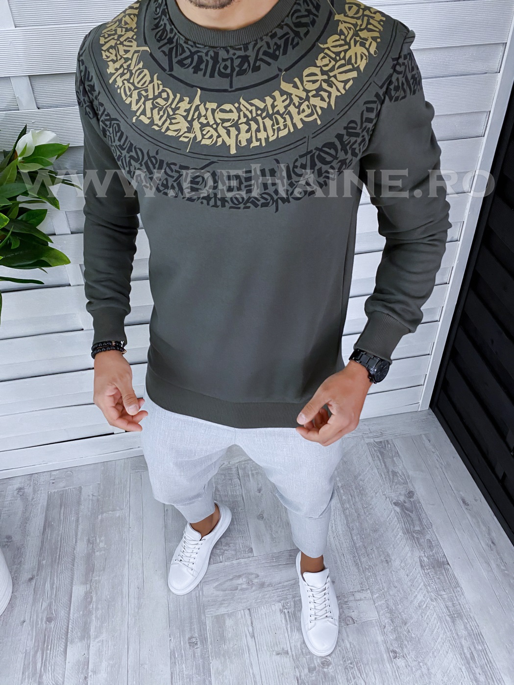 Bluza barbati kaki slim fit 2598 i7-1
