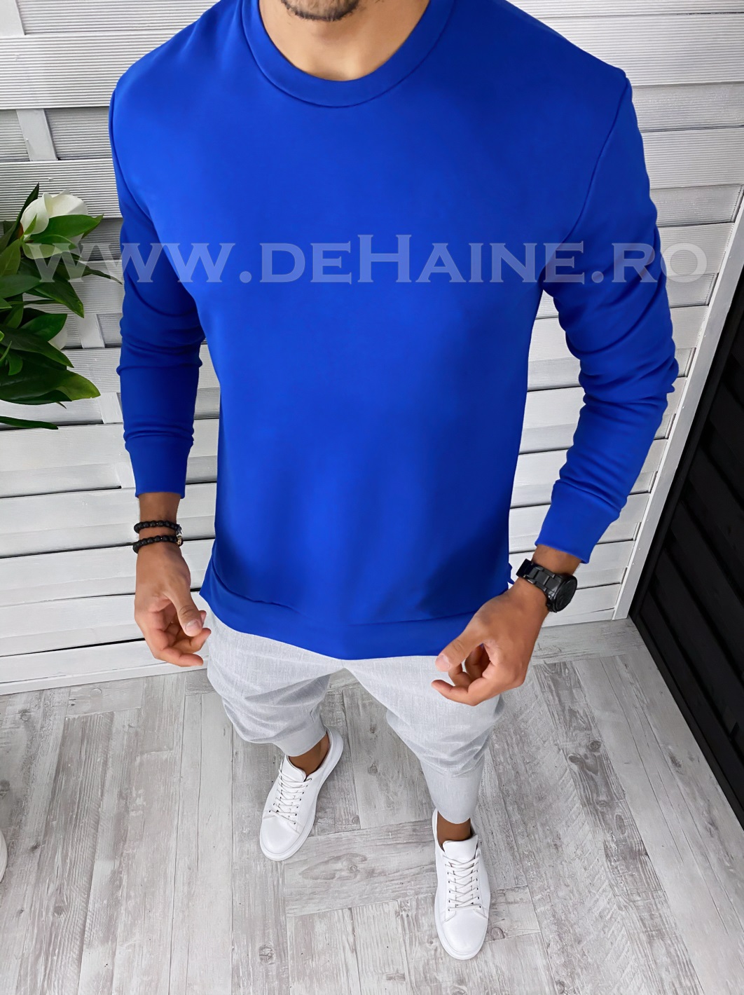 Bluza barbati albastra slim fit 2661 i19-5