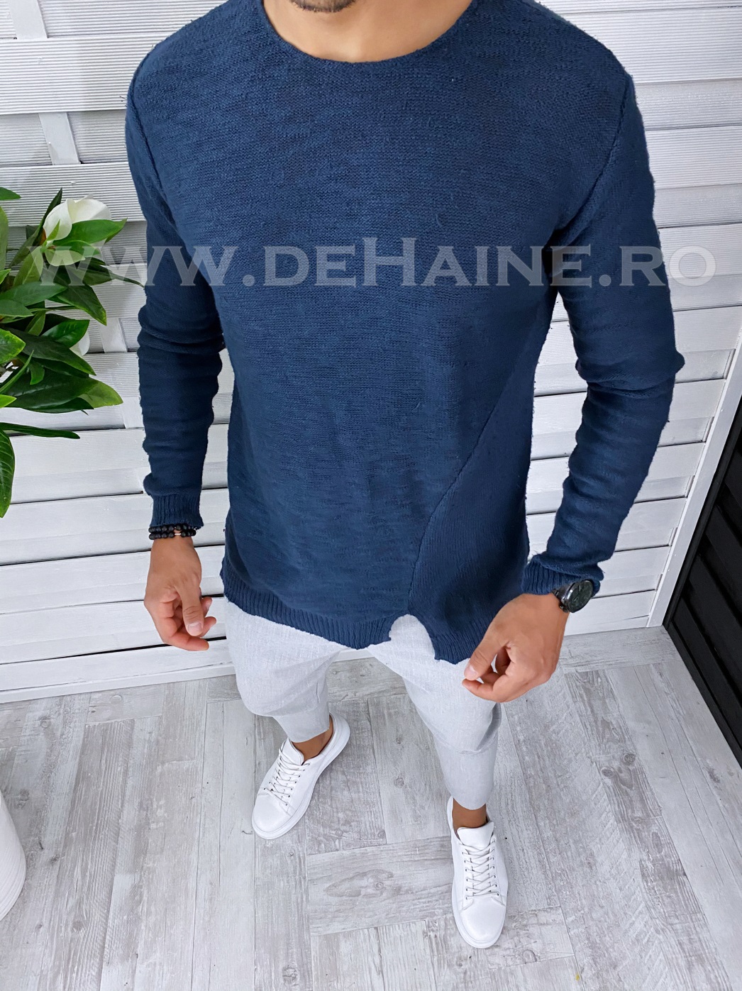 Bluza barbati bleumarin slim fit t3659 x13-1