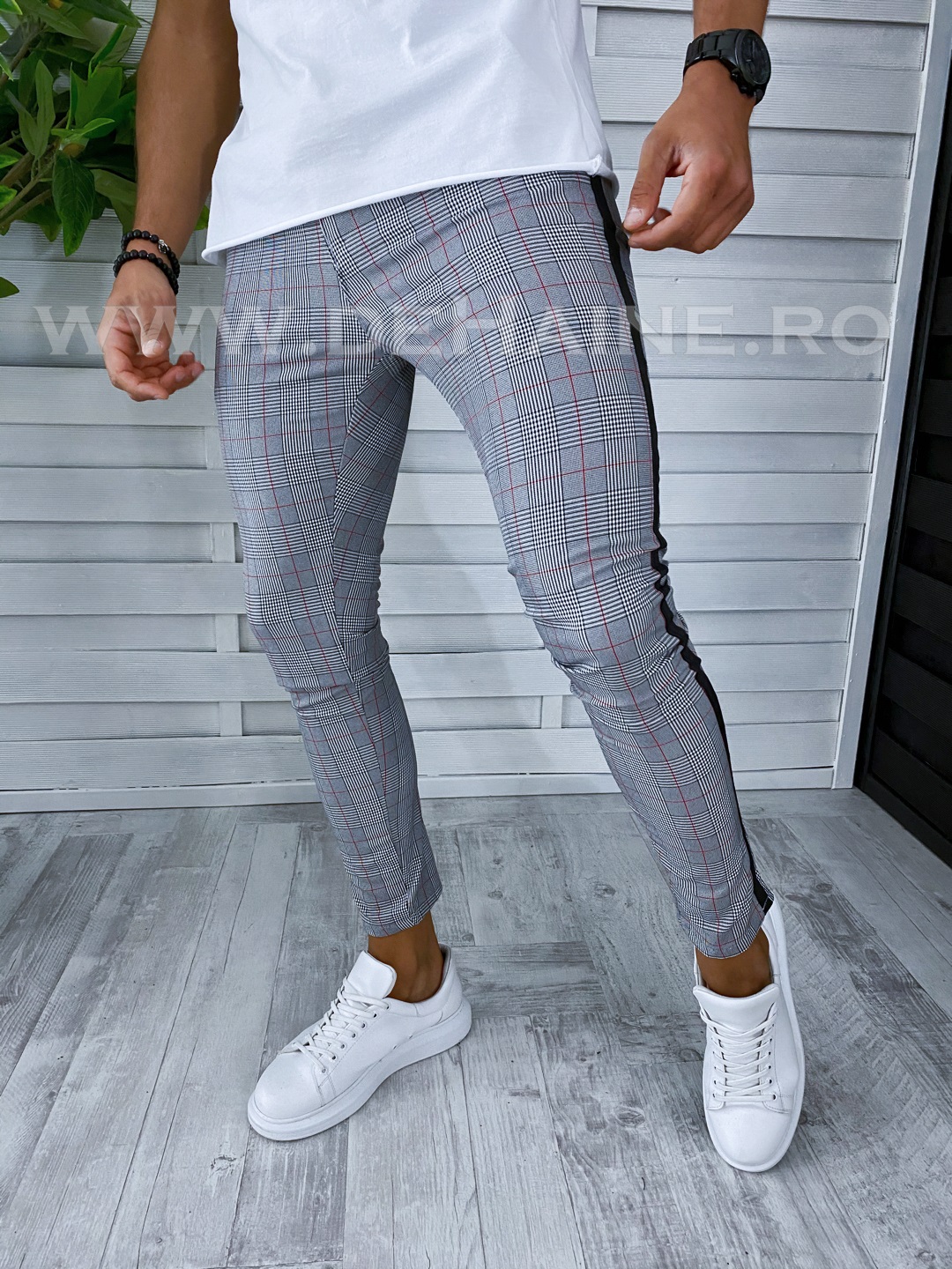 Pantaloni barbati gri smart casual B2361 O2-2