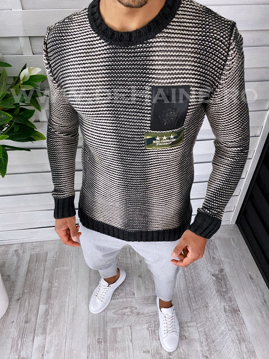 Pulover barbati gros slim fit t3467 o1-3
