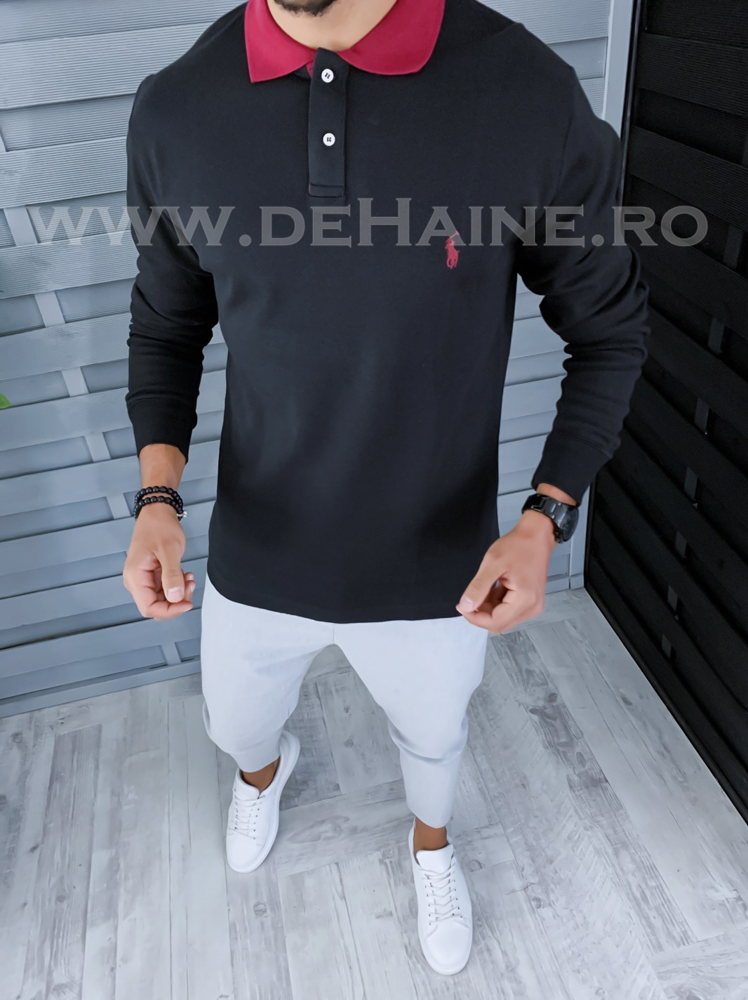 Bluza barbati neagra slim fit b2134 102-3