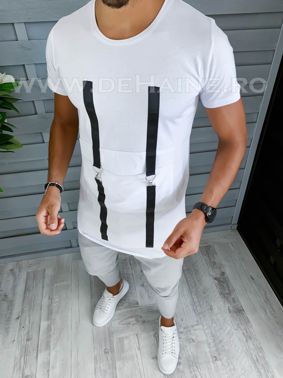 Tricou barbati alb slim fit vagabond b1954 p7-5