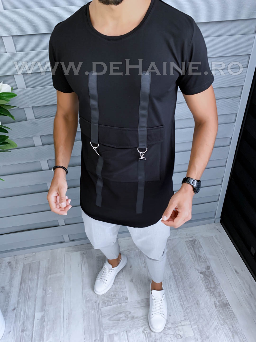 Tricou barbati negru slim fit vagabond b1954 p7-5*