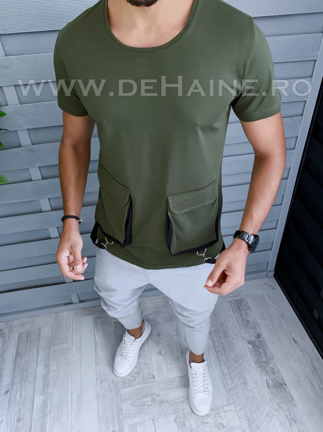 Tricou barbati kaki slim fit vagabond b1973 p10-5*
