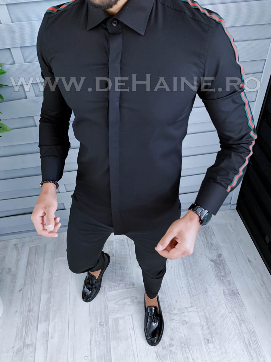 Camasa barbati neagra slim fit b1964 w16-4