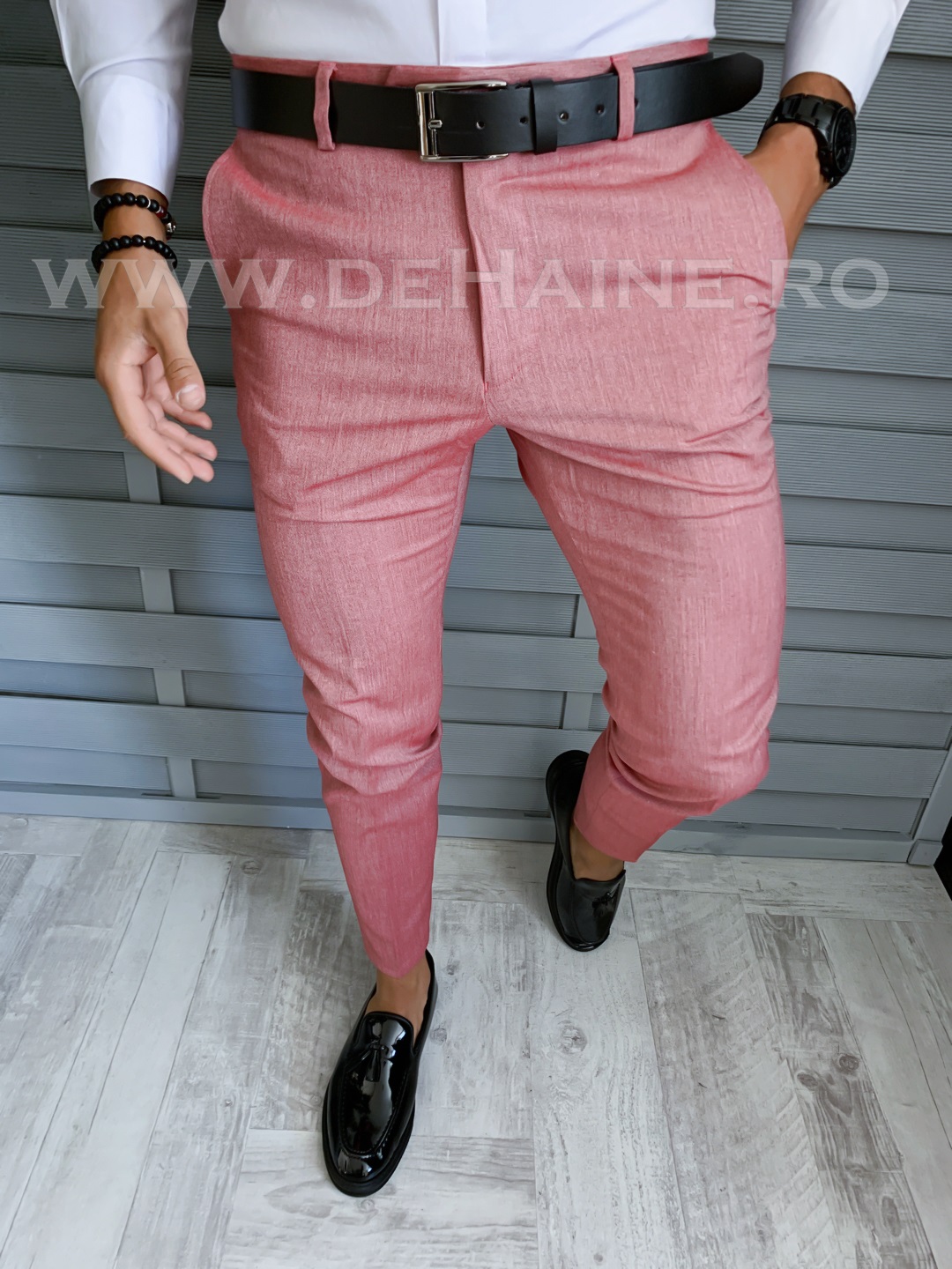Pantaloni barbati eleganti roz B1804 E 66-4 ~