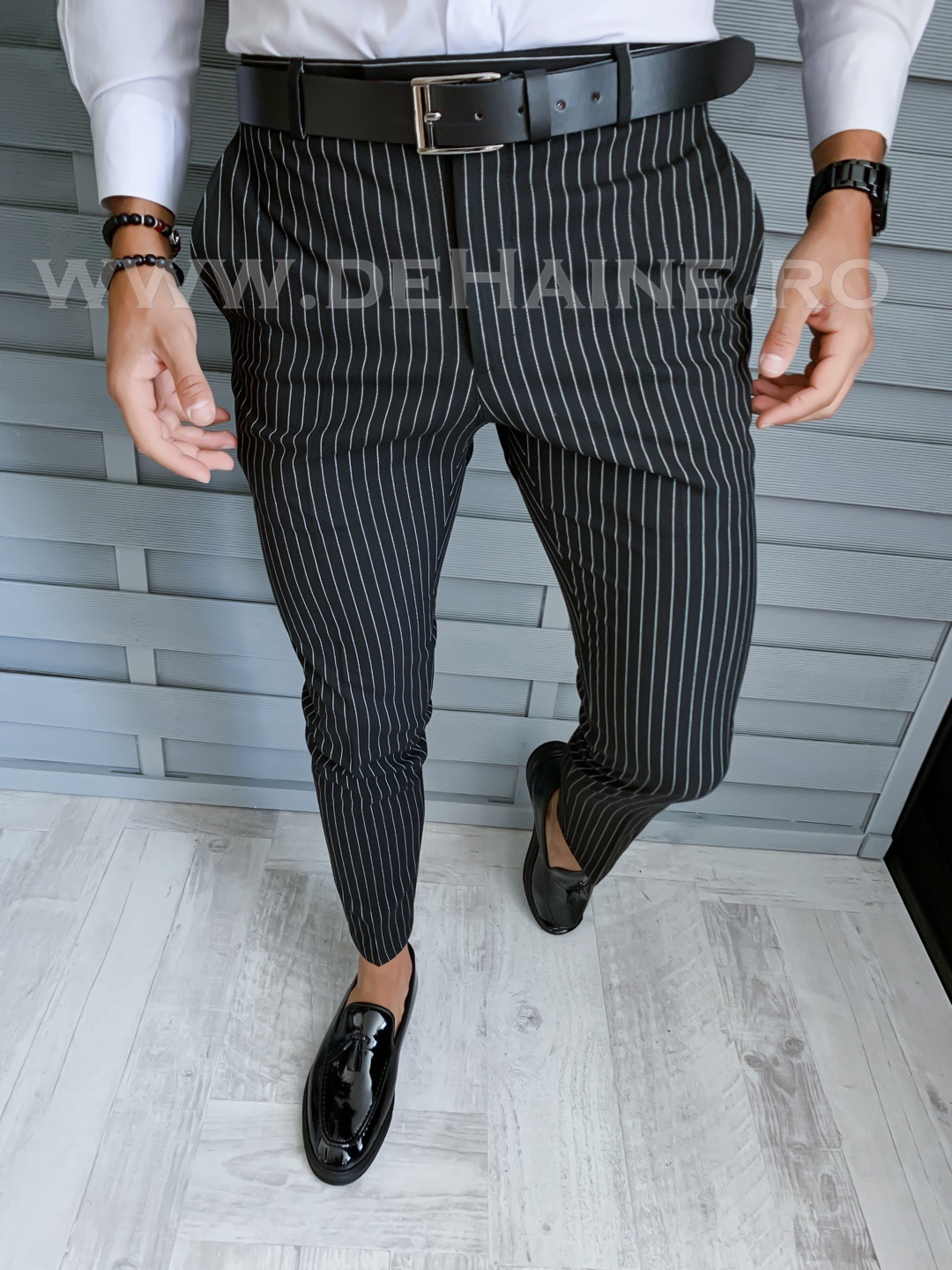 Pantaloni barbati eleganti negri B1810 P18-5.2