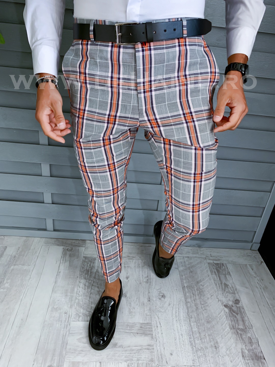 Poze Pantaloni barbati eleganti in carouri B1889 B12-4