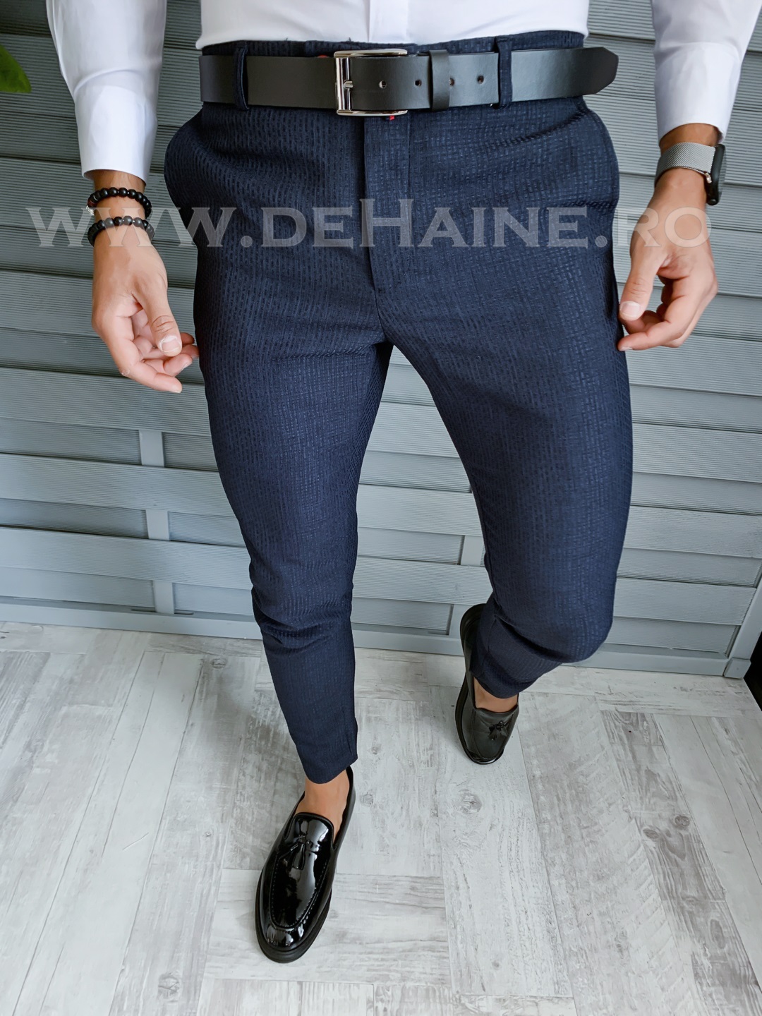 Pantaloni barbati eleganti bleumarin B1769 125-5 E