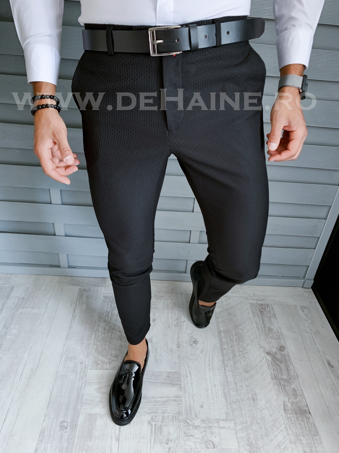 Pantaloni barbati eleganti negri B1769 B-2/ E