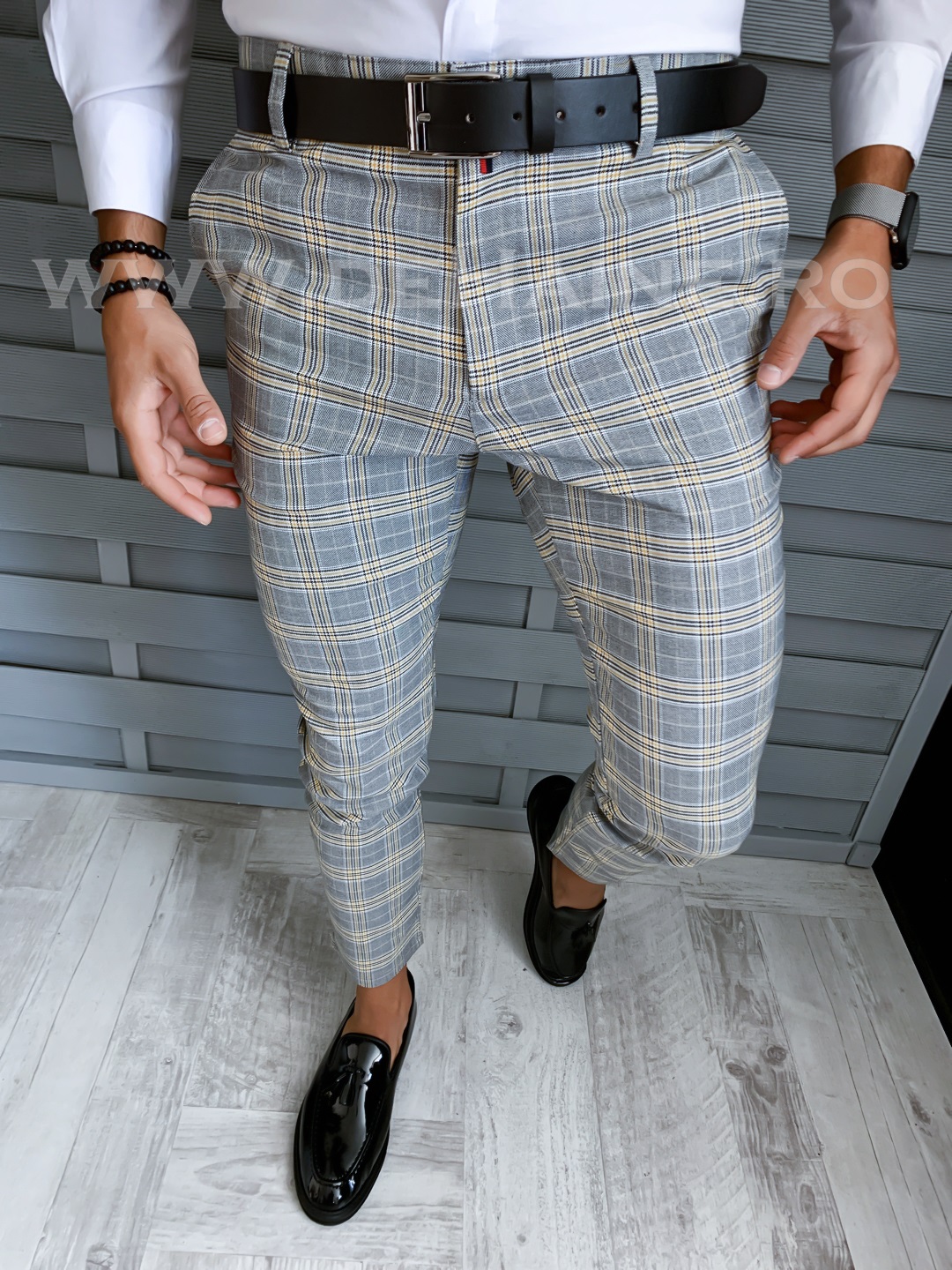 Pantaloni barbati eleganti in carouri B1746 A-6