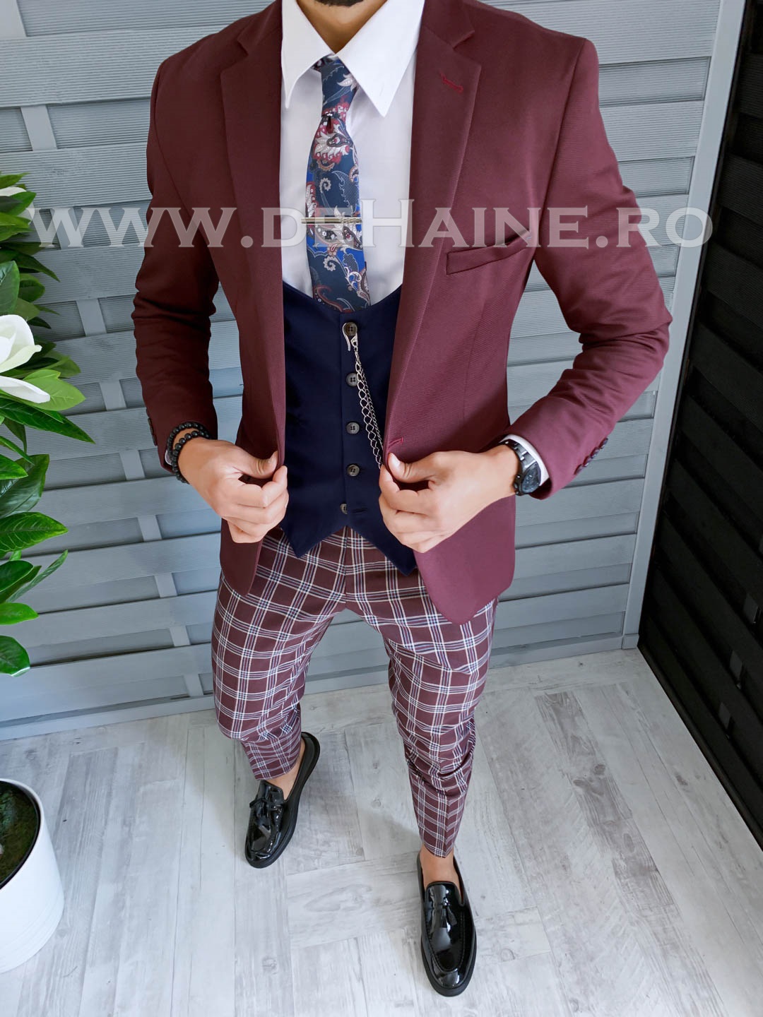 Sacou barbati grena slim fit a8768