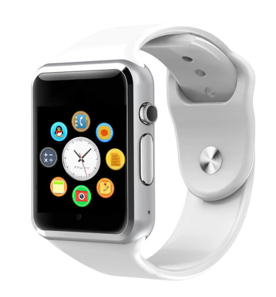 Smartwatch unisex compatibil cu Android si IOS Alb Bluetooth B1674