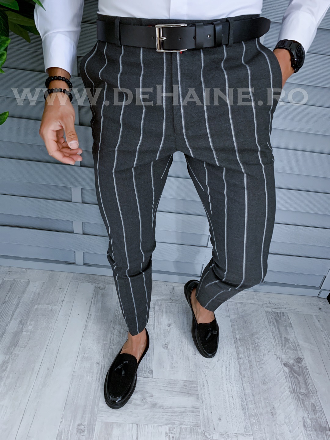 Pantaloni barbati eleganti gri B1301  106