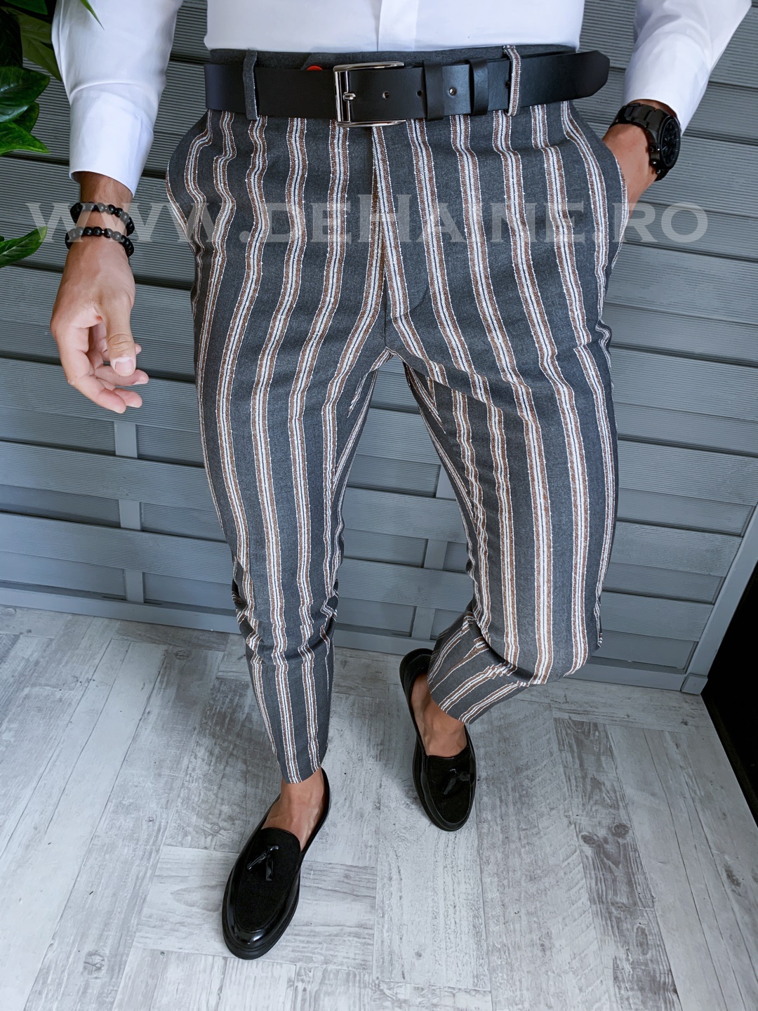 Pantaloni barbati eleganti in dungi B1547 10-1 e* F6-3.1