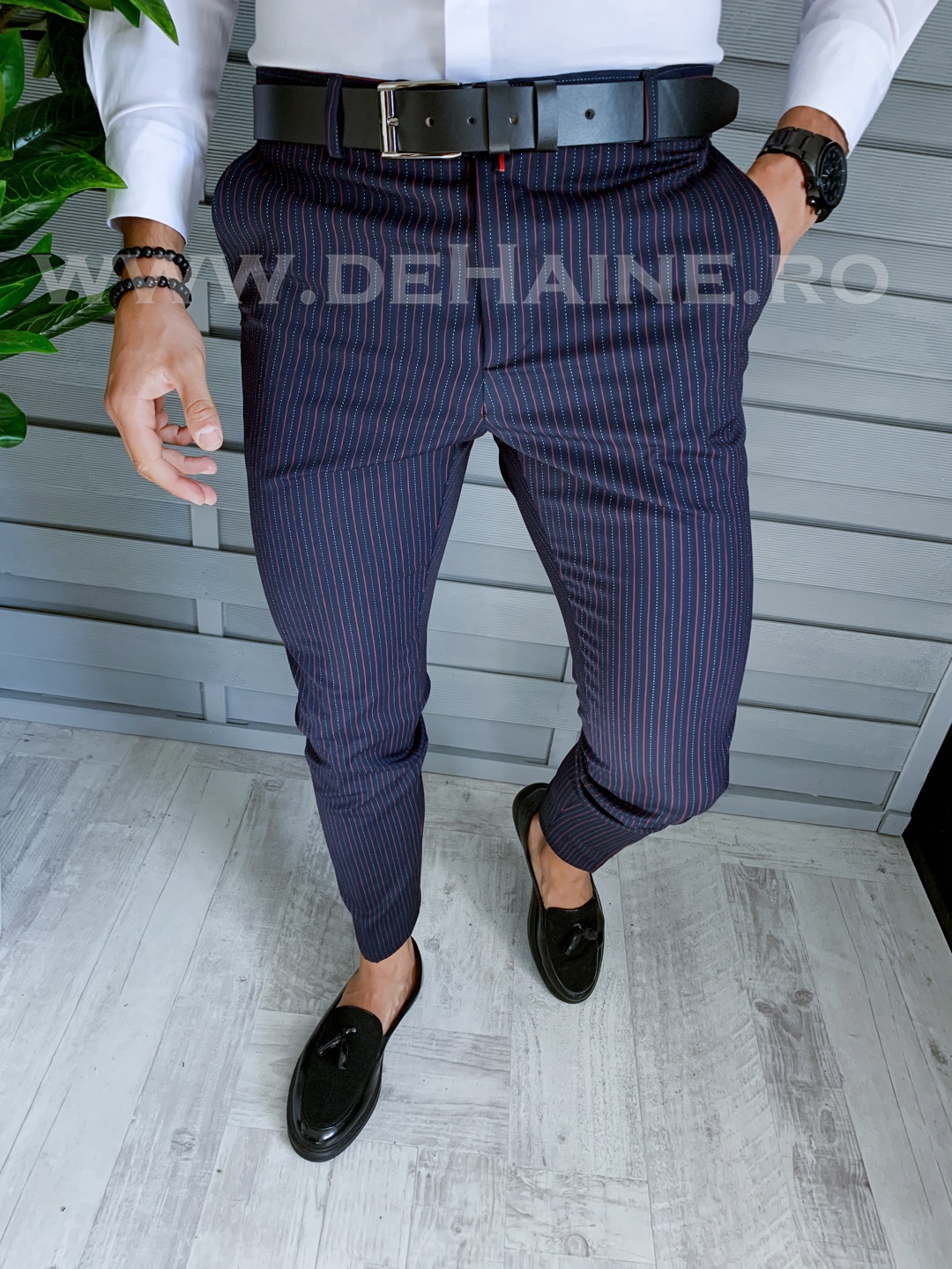 Pantaloni barbati eleganti bleumarin B1549 P20-4.2
