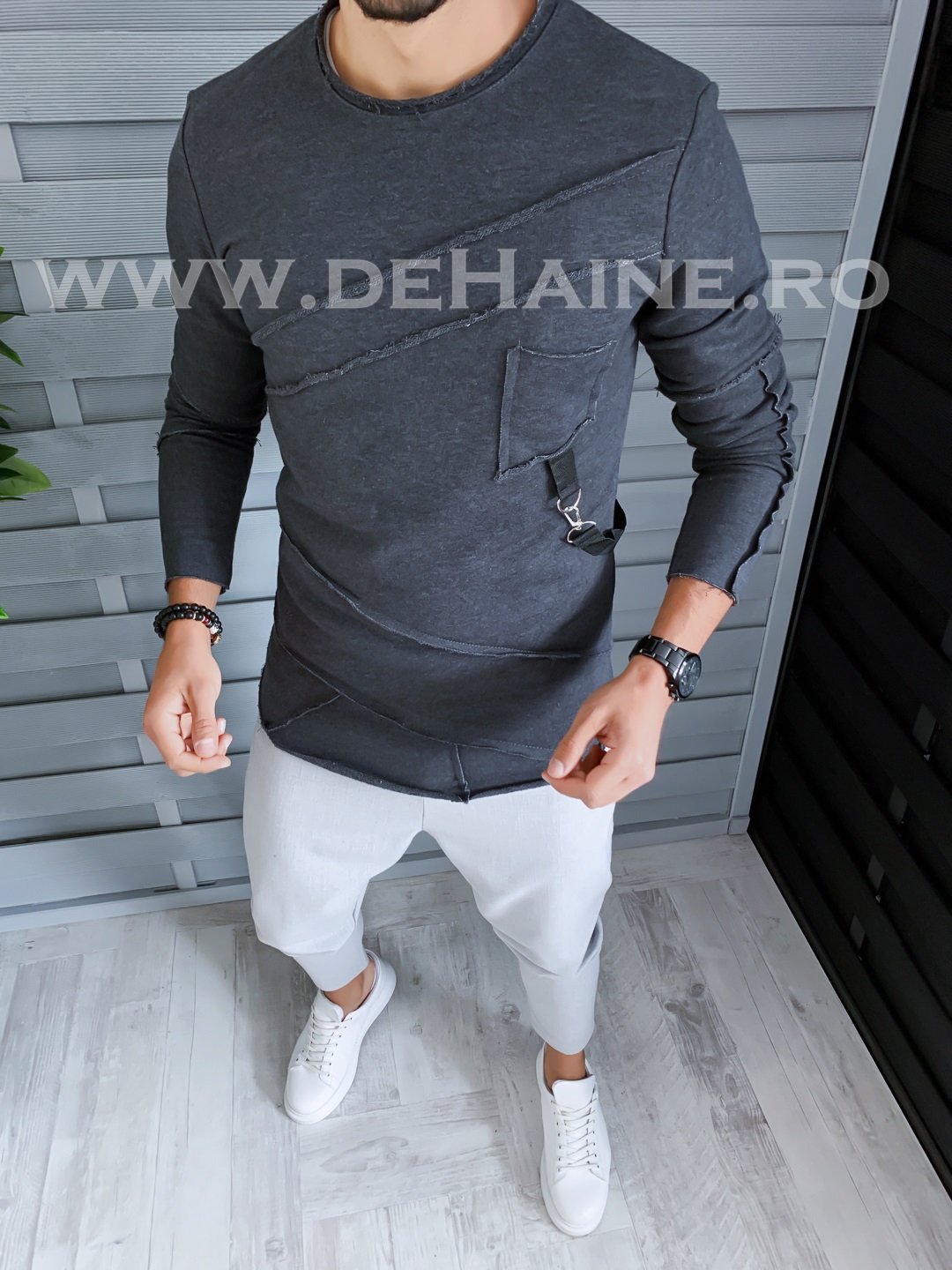 Bluza barbati gri slim fit 2653 i13-2