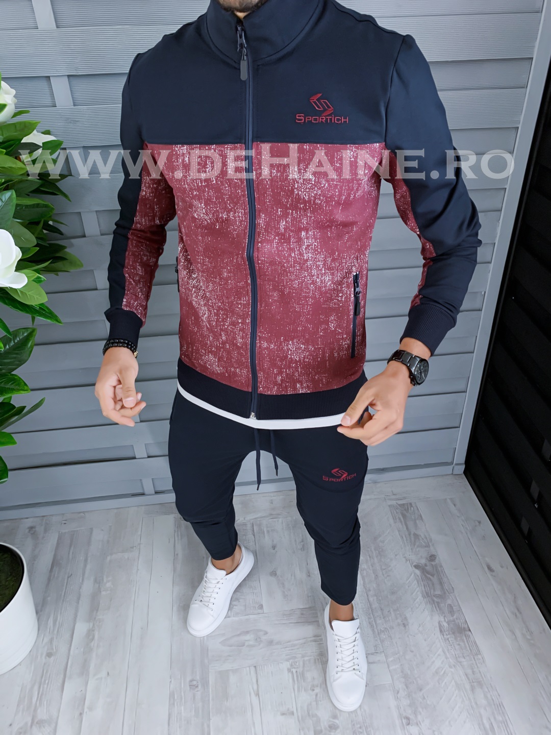 Trening barbati pantaloni + hanorac bleumarin b1503 81-3