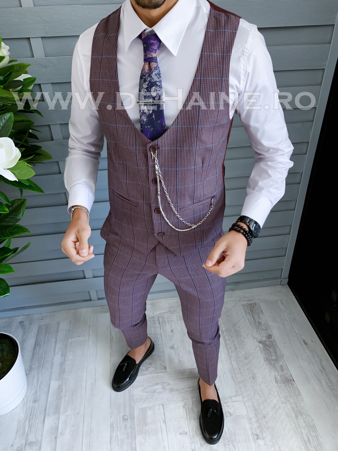 Compleu barbati mov vesta + pantaloni b1468 o2-4