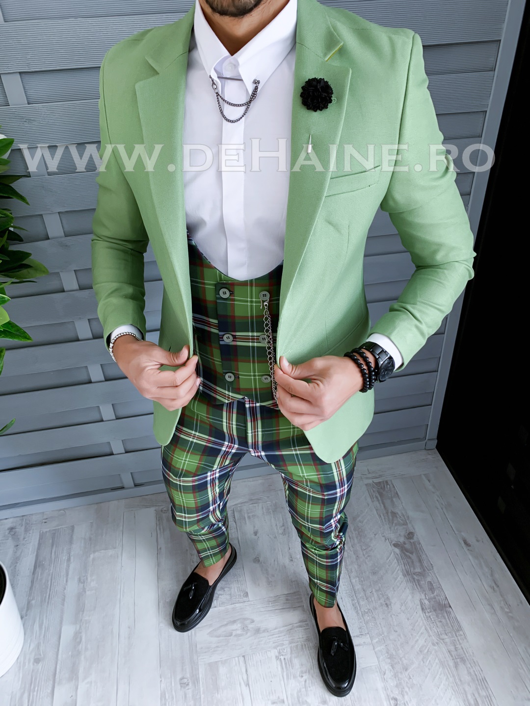 Tinuta barbati verde smart casual b1446