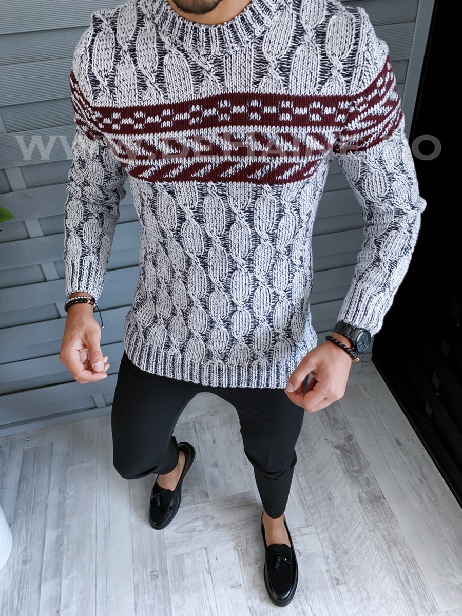 Pulover barbati gros slim fit zr b1422 o1-2