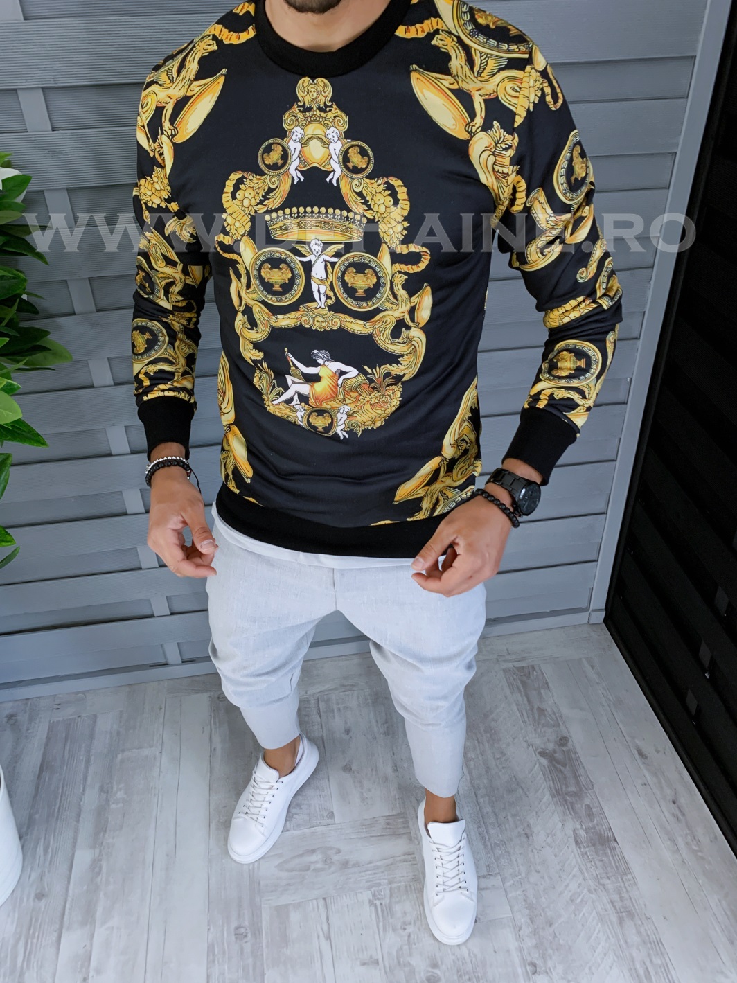 Bluza barbati neagra slim fit 2684 i16-3 4