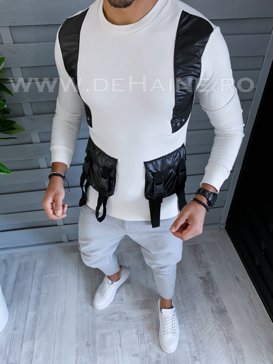 Bluza barbati alba slim fit 2730 o1-1