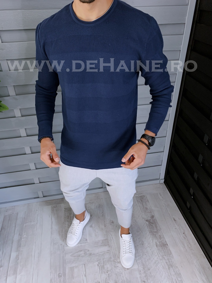 Bluza barbati bleumarin slim fit T3638 P18-2.3