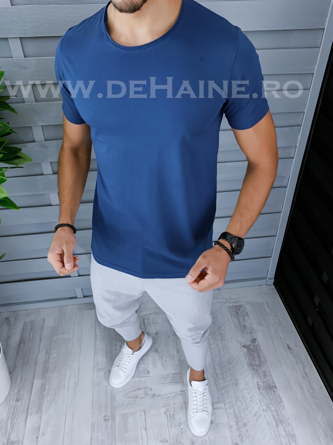 Tricou barbati bleumarin slim fit b1386 p4-4