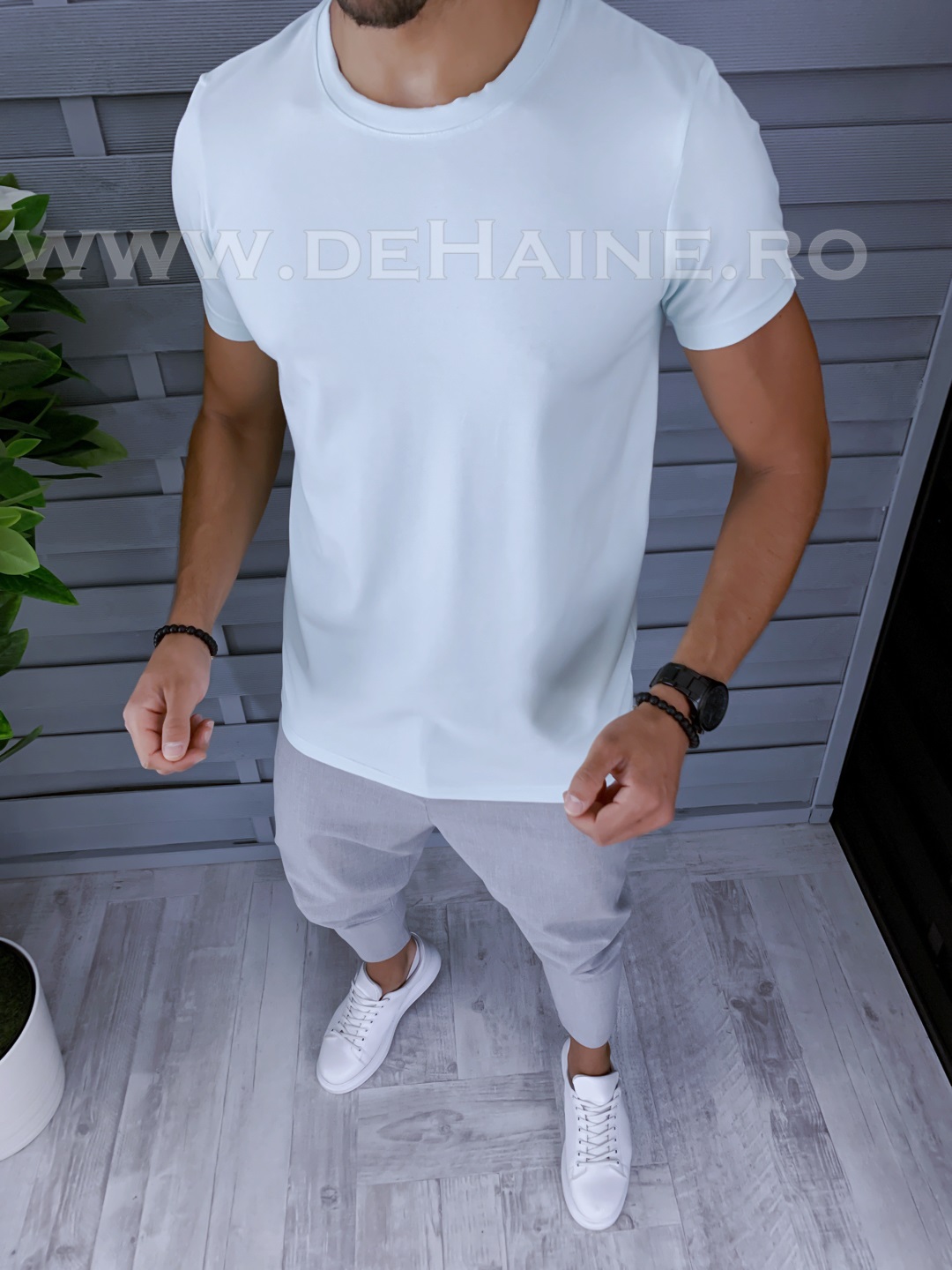 Tricou barbati turquois slim fit b1387 p16-2