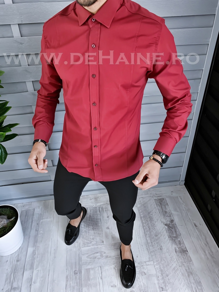 Camasa barbati grena slim fit b1362 y