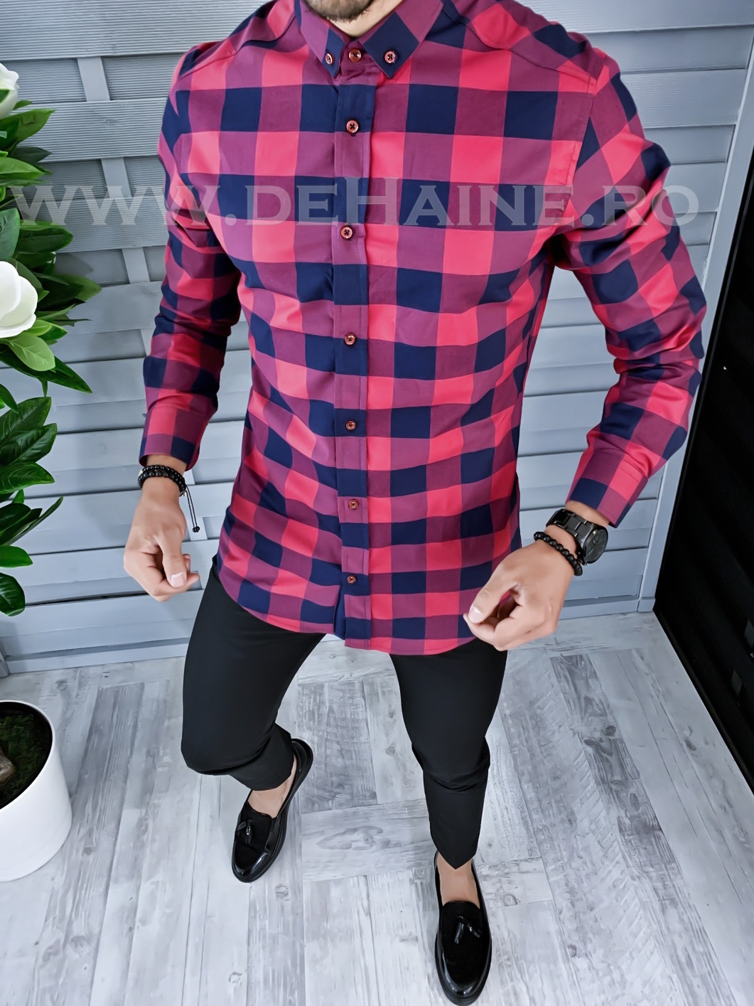 Camasa barbati in carouri slim fit b1267 w12-4